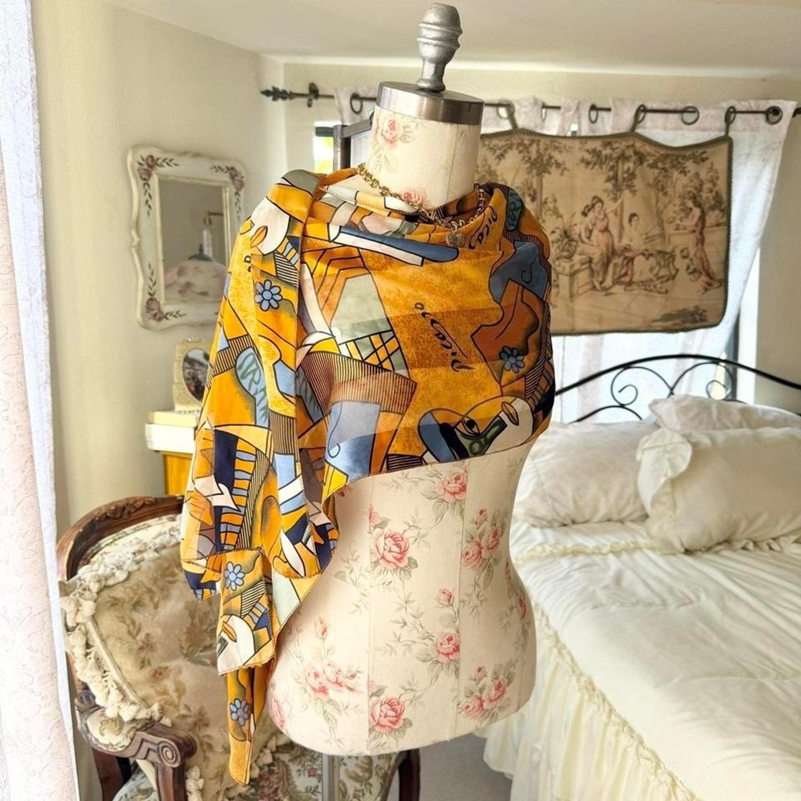 picasso vintage shawl scarf