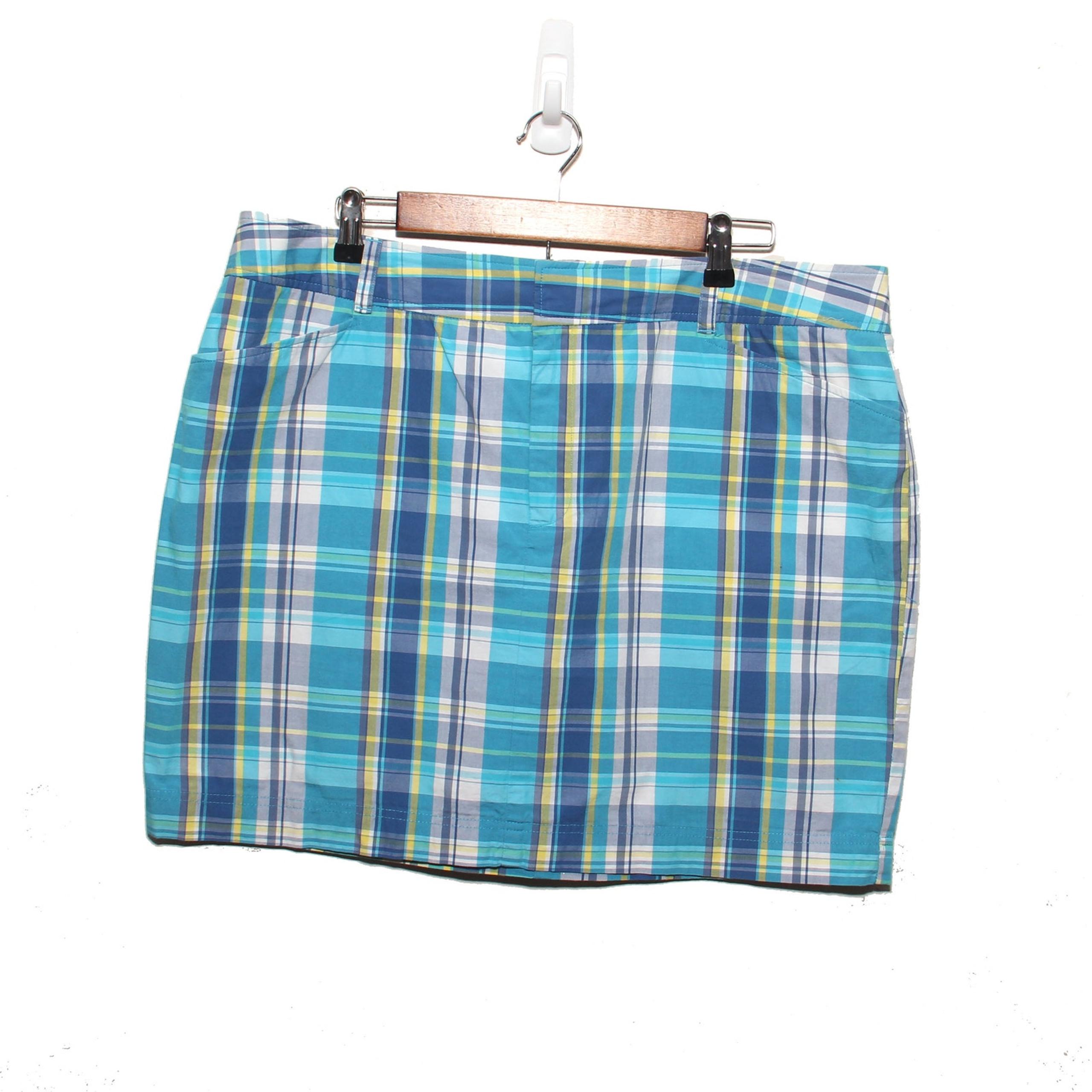 Chaps Plaid Mini Skirt 16 100% cotton