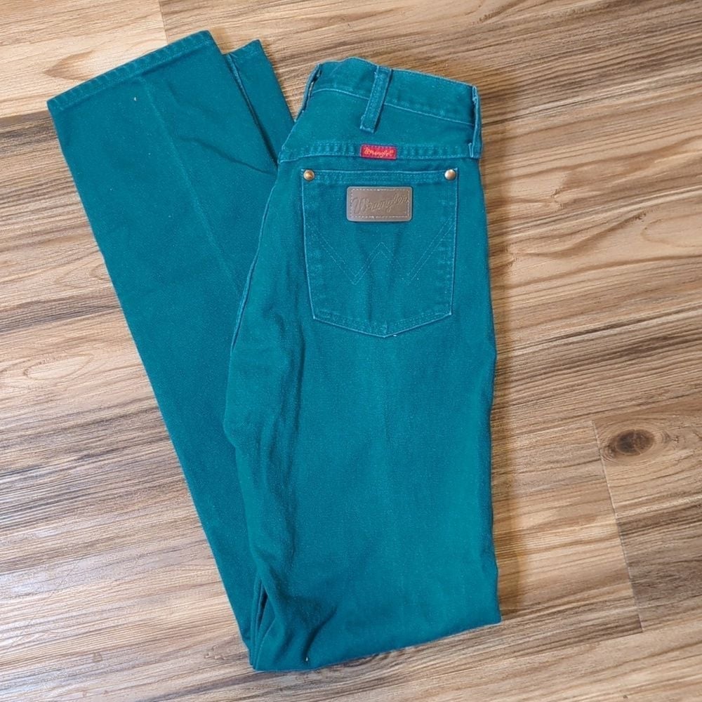 Wrangler Vintage Blue Turquoise High Rise Straight Leg 11 Tall