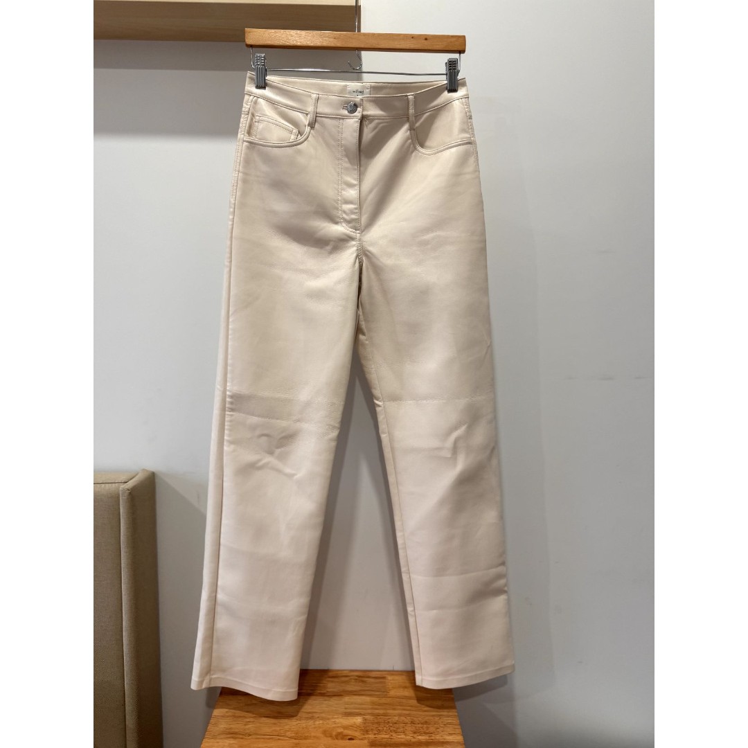 Wilfred Aritzia Womens Size 8 Melina High Waisted Vegan Leather White Luxury