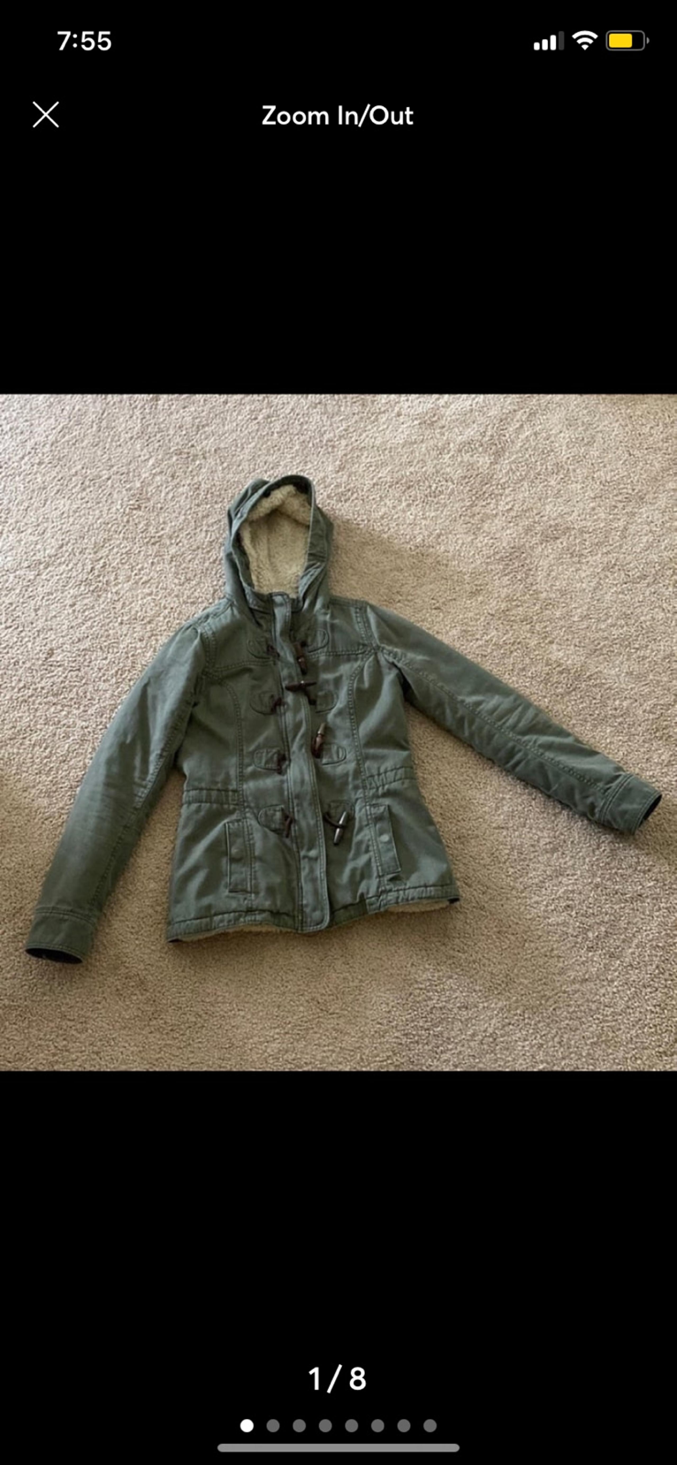 GUC Abercrombie green sherpa twill jacket size SMALL
