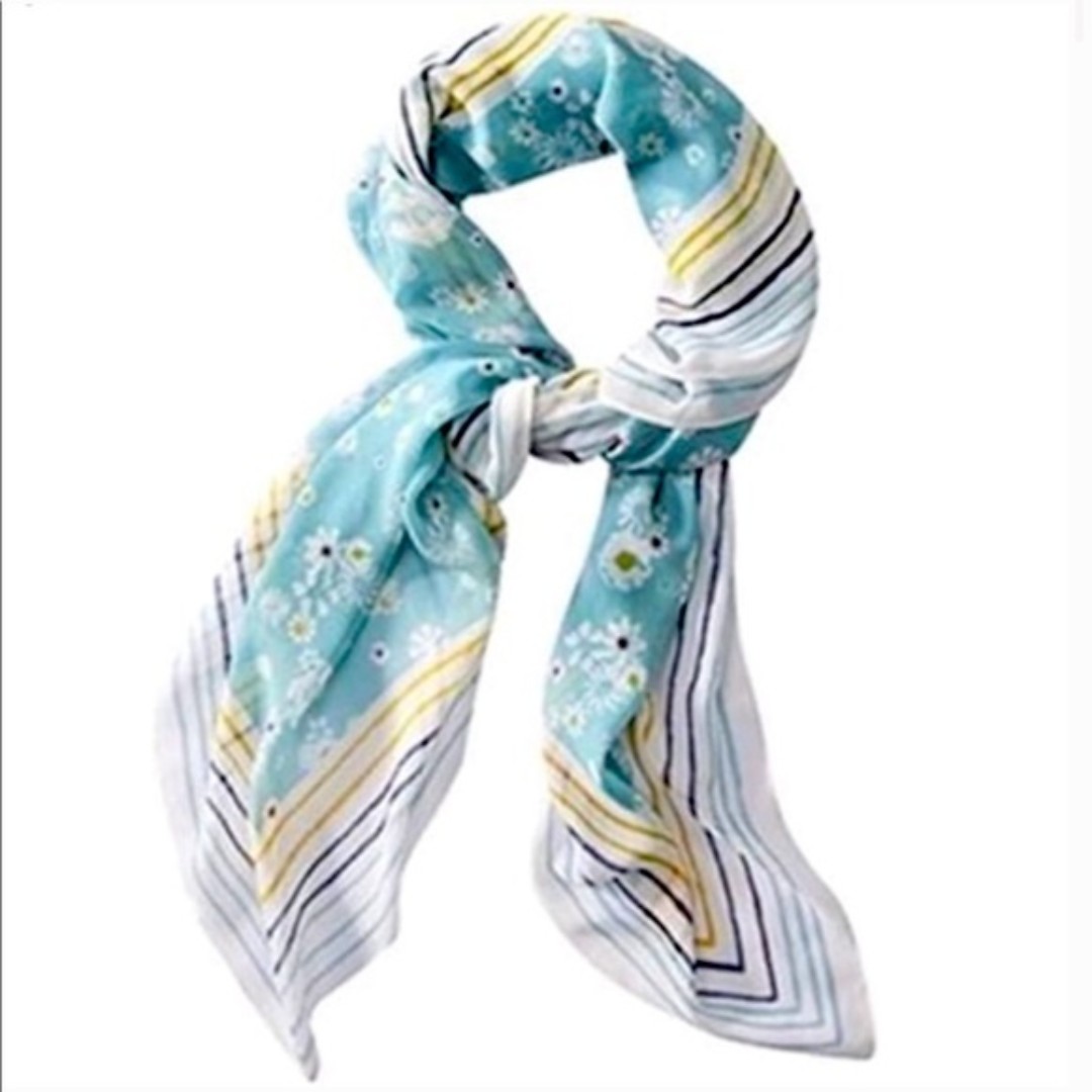 Jason Wu for Target Blue Floral Print Square Lightweight Scarf