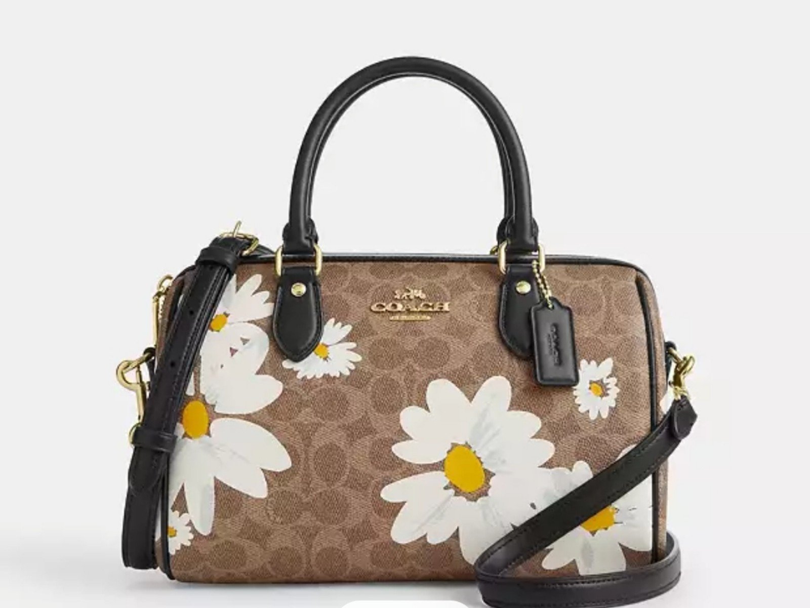 Coach Rowan Satchel In Signature Canvas With Floral Print
