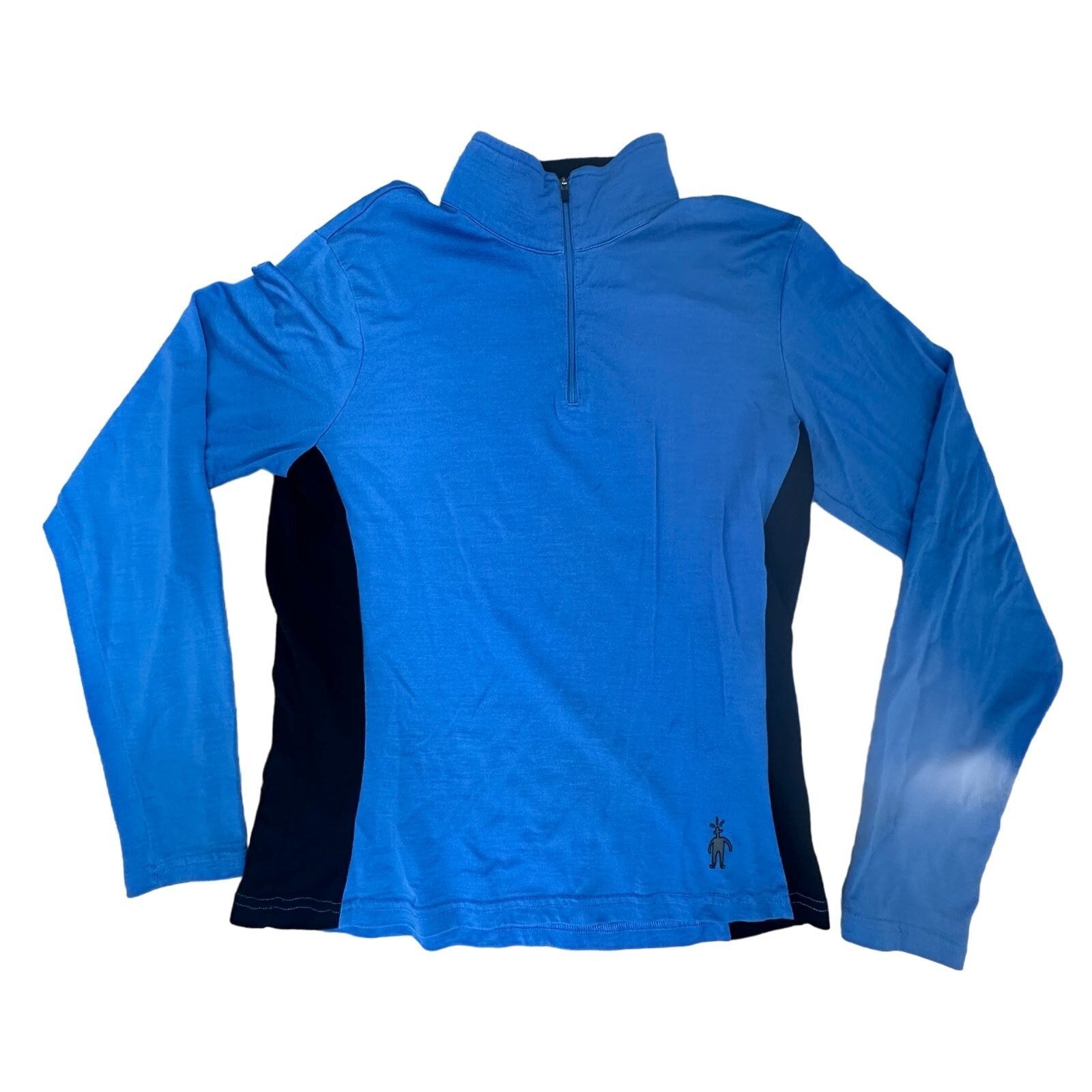 Smartwool|Womens|1/4 Zip Pullover|100% Merino Wool|Blue w/Black|SZ M