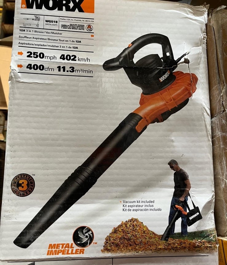 WORX WG518 12 Amp 2-Speed Electric Leaf Blower/Mulcher/Vacuum
