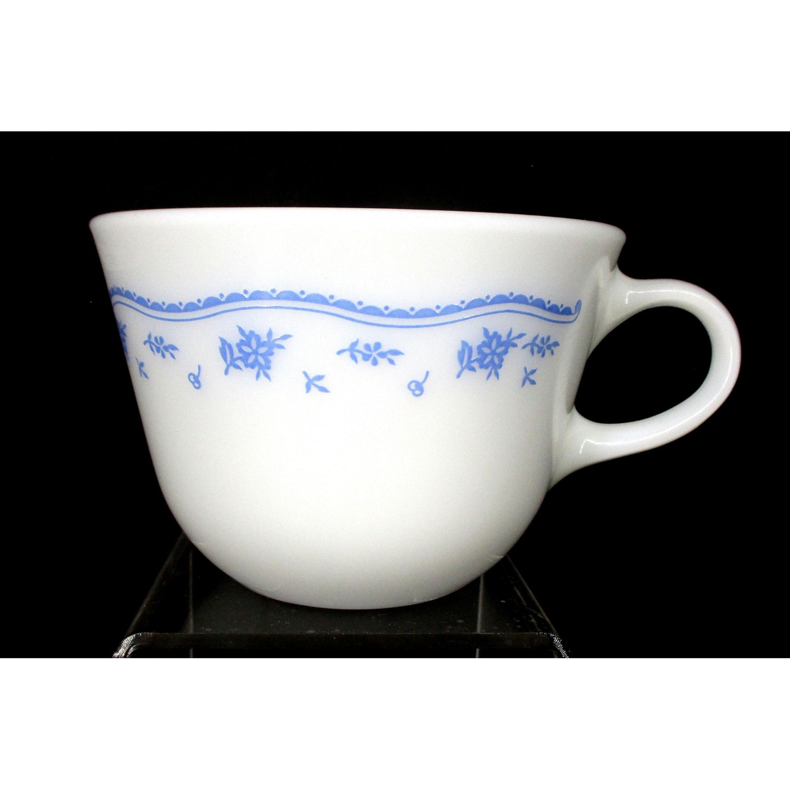 Pyrex Corning Morning Glory Milk Glass Coffee Tea Mug  Vintage 10 Oz
