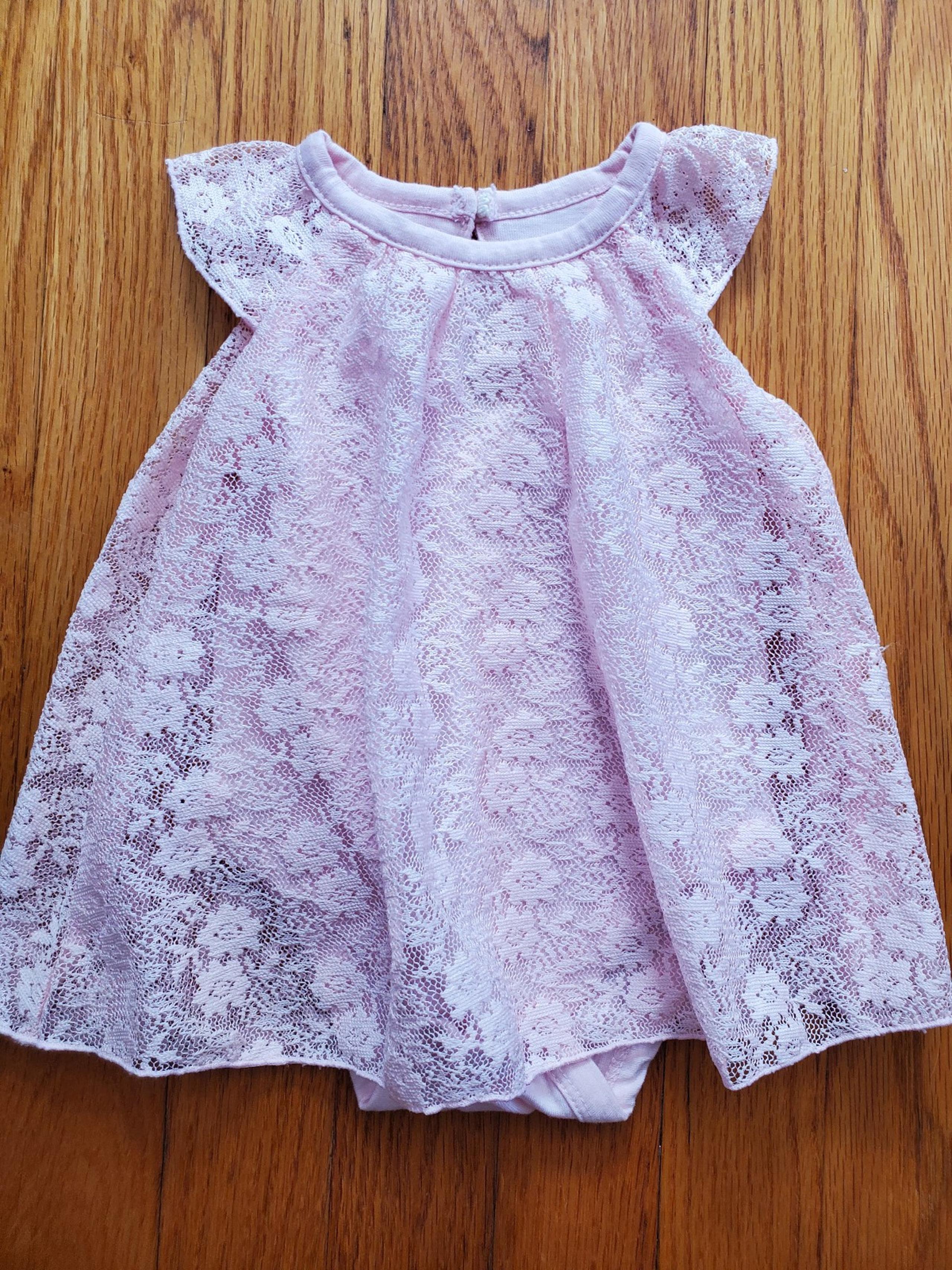 Girl's 3M Pink Lace Dress