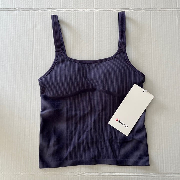 NWT Lululemon Ebb to Street Scoop Cropped Tank, Size 4, Nightfall