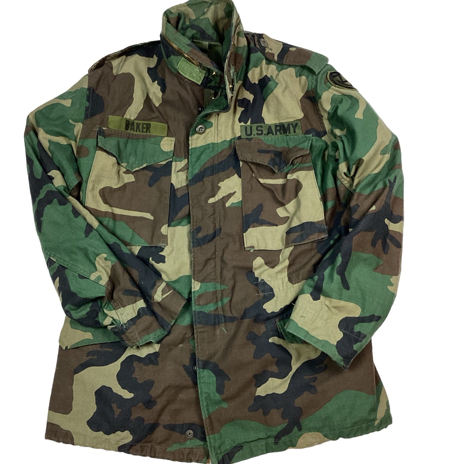 Vintage US Army cold-weather camouflage field jacket