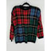 Vintage Novelli 90s 80s Checkered Knit Sweater Colorful Size XL Preppy