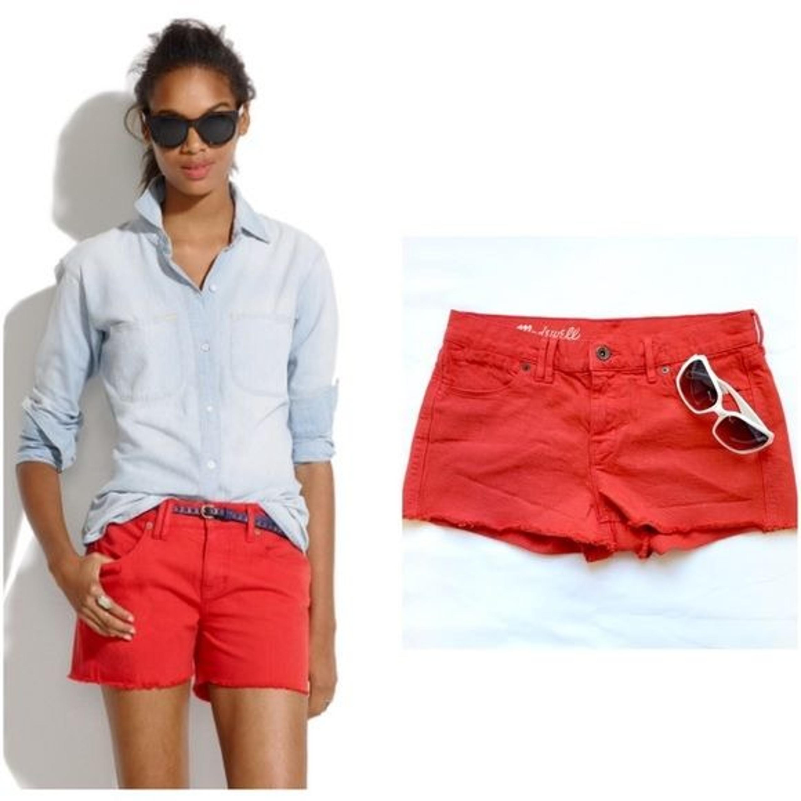 Madewell Red Denim Shorts