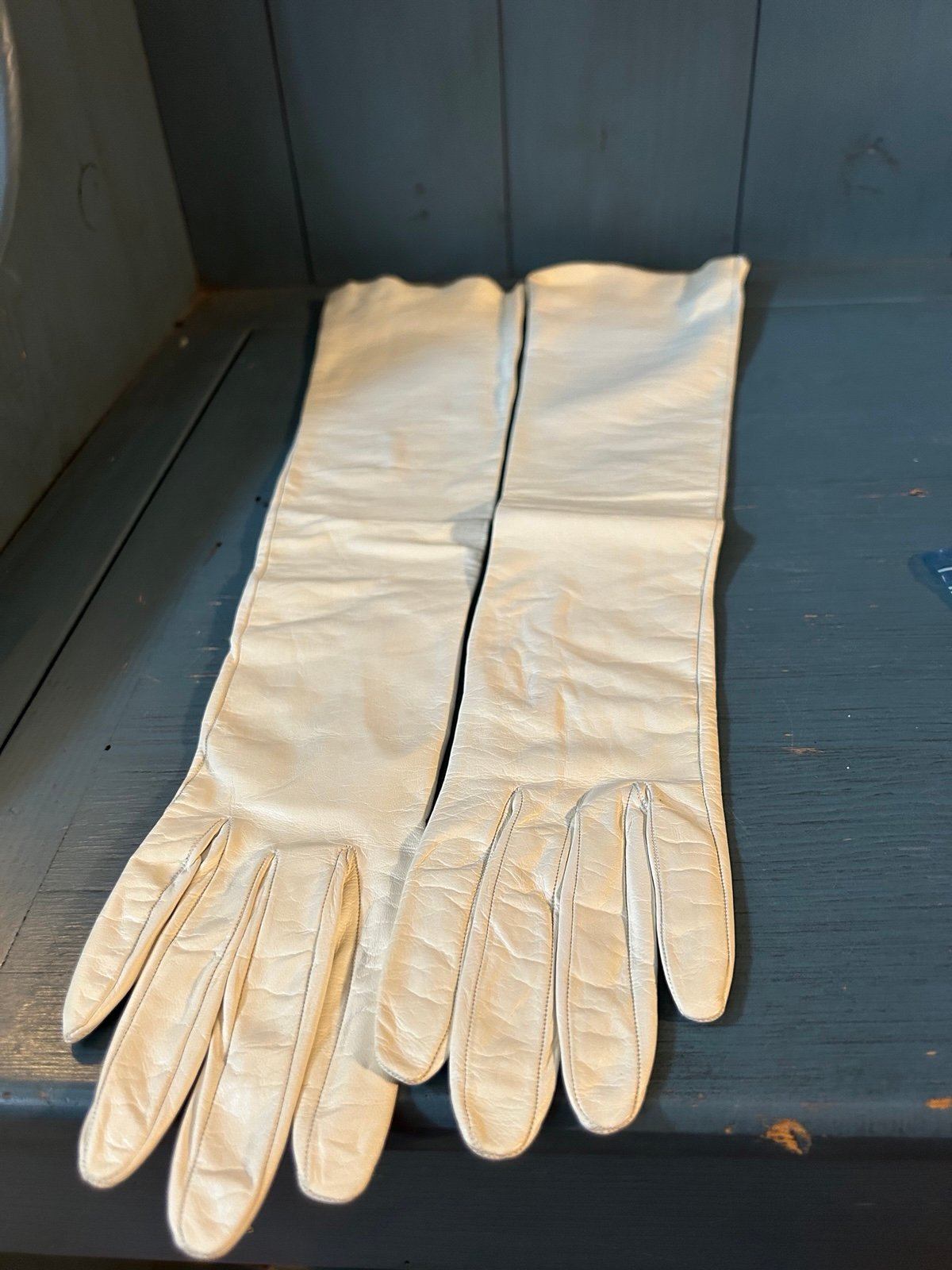 VINTAGE ROGER FARE PARIS FRENCH KIDSKIN LEATHER 22 LONG OPERA GANT GLOVES 6 1/2