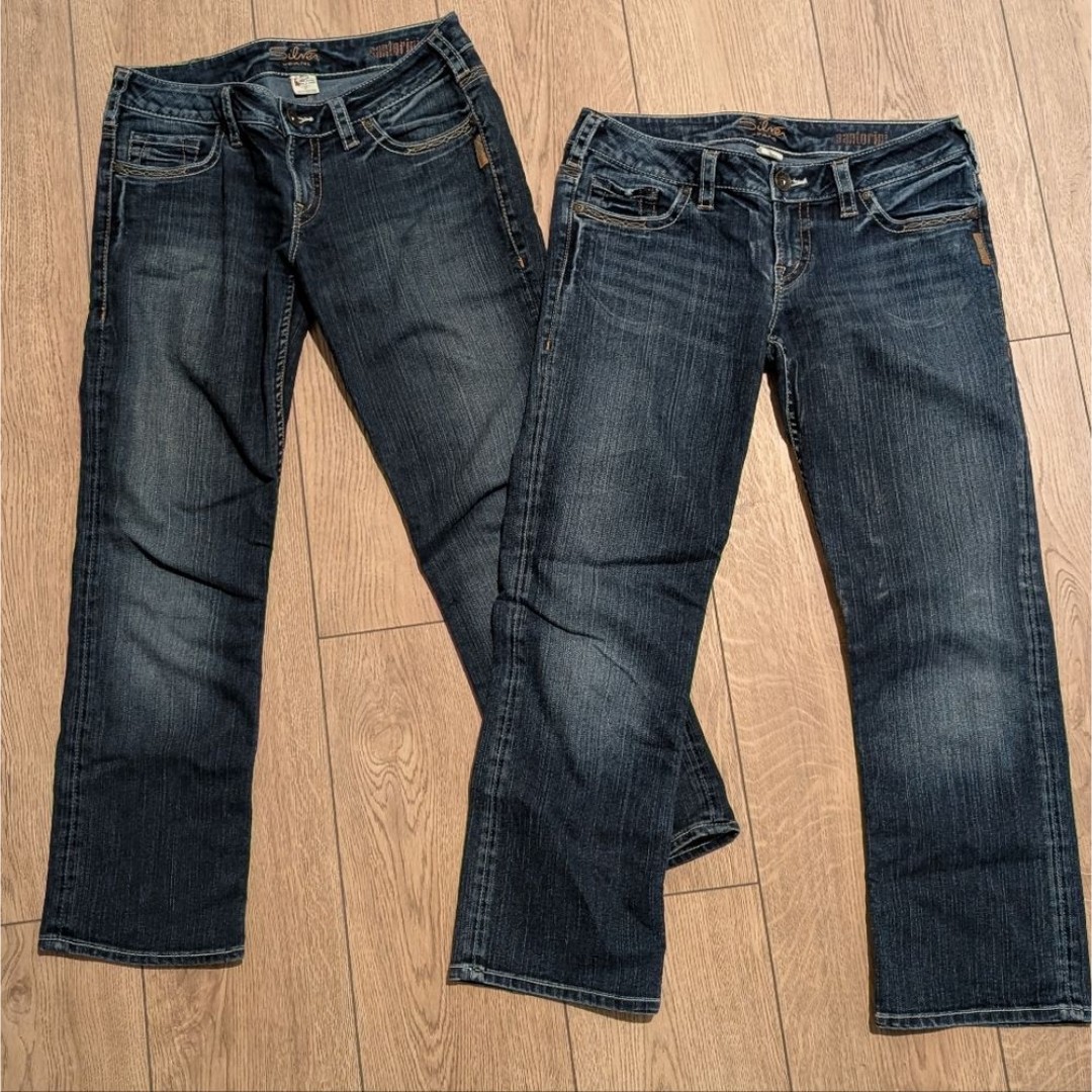 Silver Jeans Bundle 2 Santorini Capris 29 Faded Wash Cropped Leg 2 Pairs!