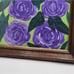 Handmade Framed Art Painting Purple Roses Flowers on Paper 8x10 inches