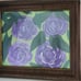 Handmade Framed Art Painting Purple Roses Flowers on Paper 8x10 inches