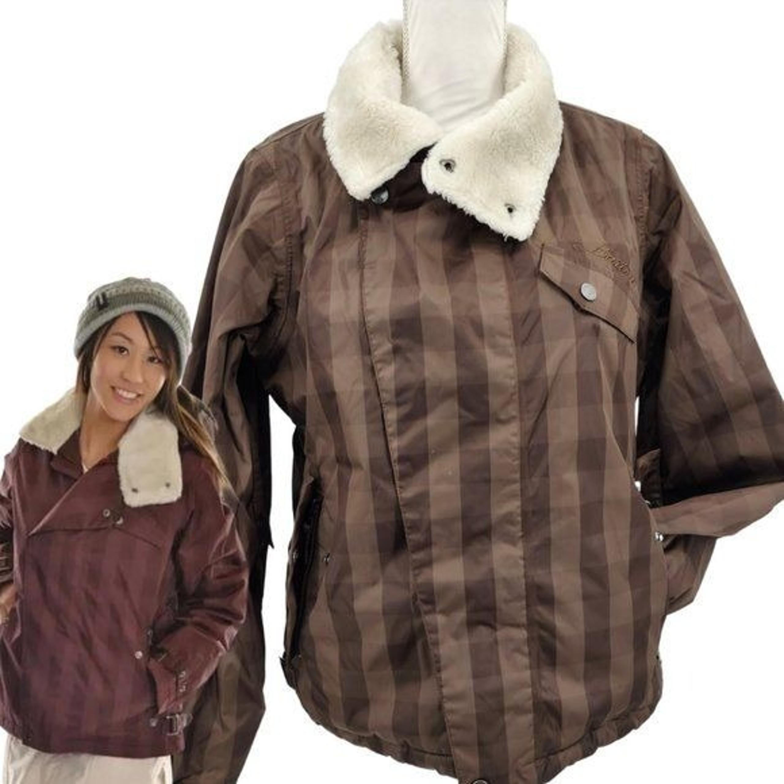 BURTON Dutchess Insulated Brown Tone On Tone Plaid Snowboard Jacket M