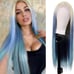 Lace front blonde ombré blue wig.