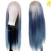 Lace front blonde ombré blue wig.