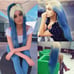 Lace front blonde ombré blue wig.