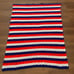 Vintage Handmade Patriotic Afghan Red White And Blue