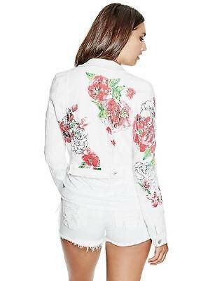 Guess Womens Denim Jacket Floral Print C
