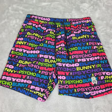 Psycho Bunny Swim Shorts Mens Small Tyrian Mesh Lined Trunks Beach Spellout