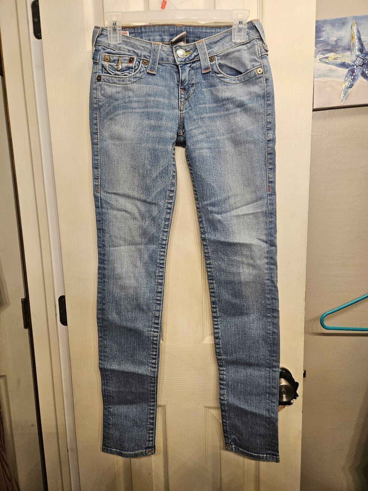 True religion julie straight leg skinny jeans vintage made in usa sz 26