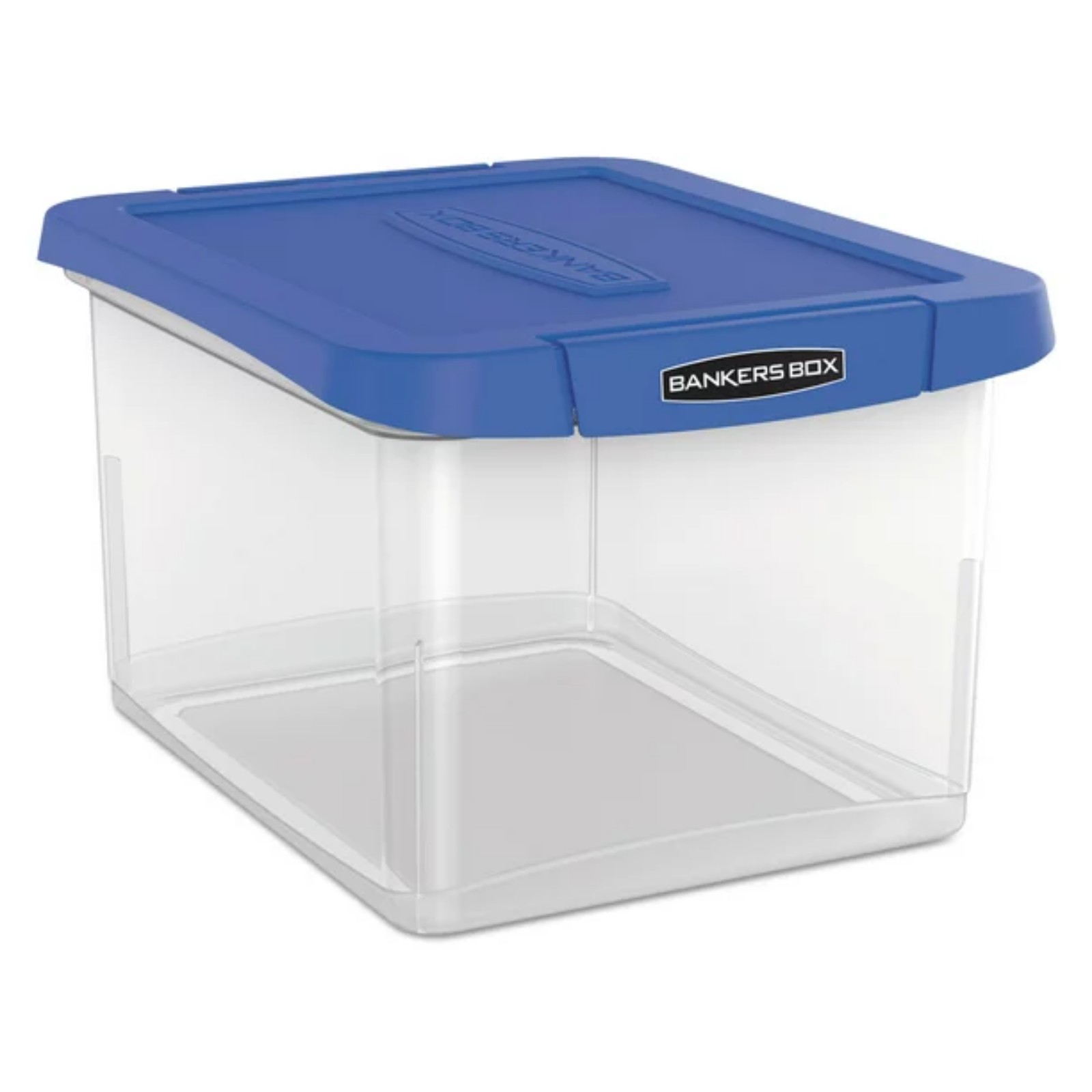 Bankers Plastic File Box Heavy Duty Letter/Legal, Clear, Blue, da