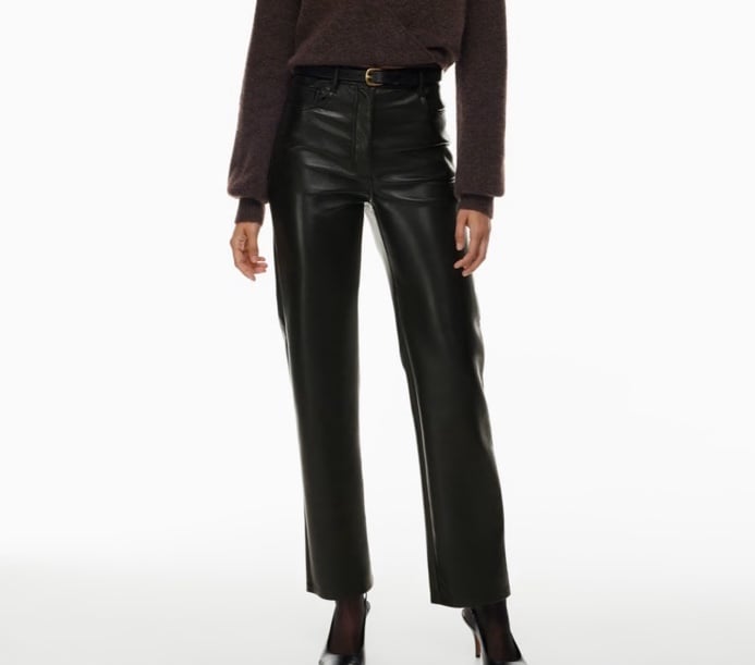 Aritzia Wilfred Black The Melinda Faux Leather Pant Size 6