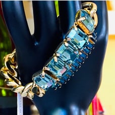 Rare vintage Coach blue baguette chain bracelet