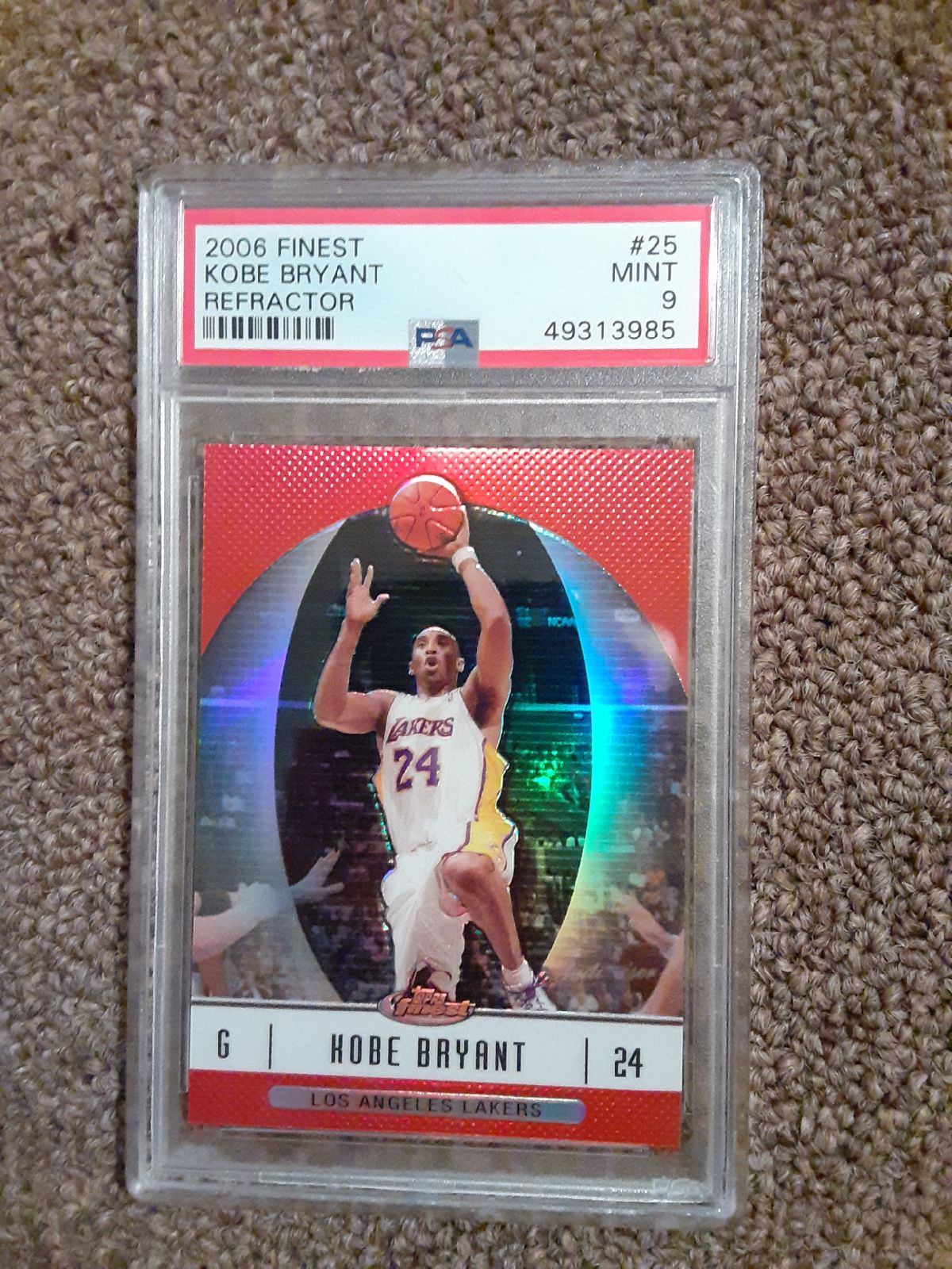 PSA 9 06 Topps Finest Refractor Kobe Bry
