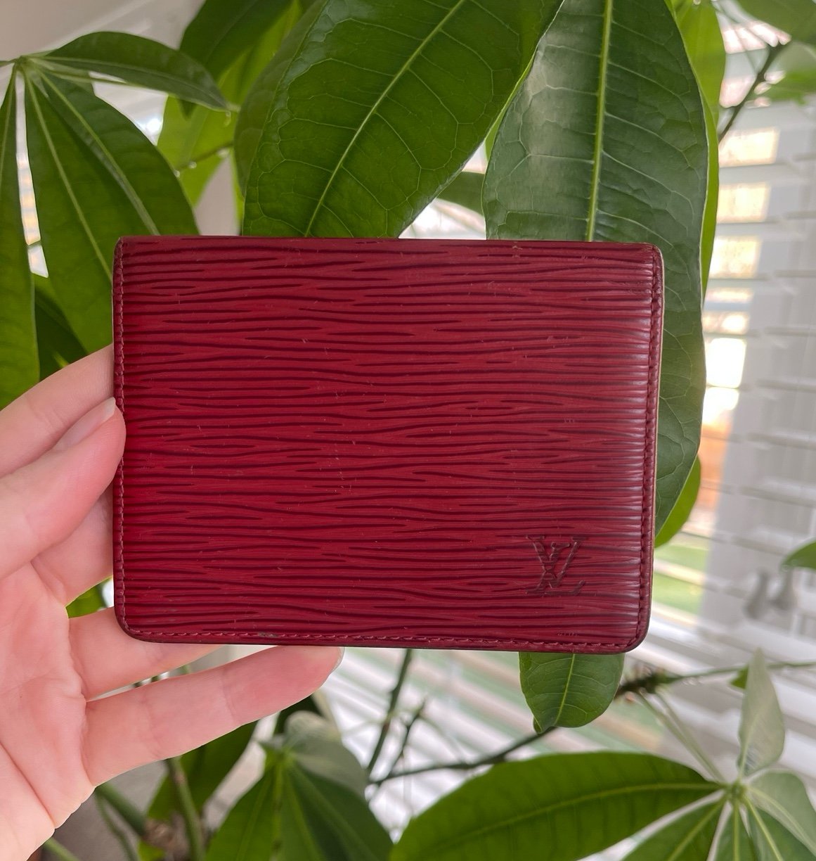 Louis Vuitton Red Epi Leather Cardholder Wallet