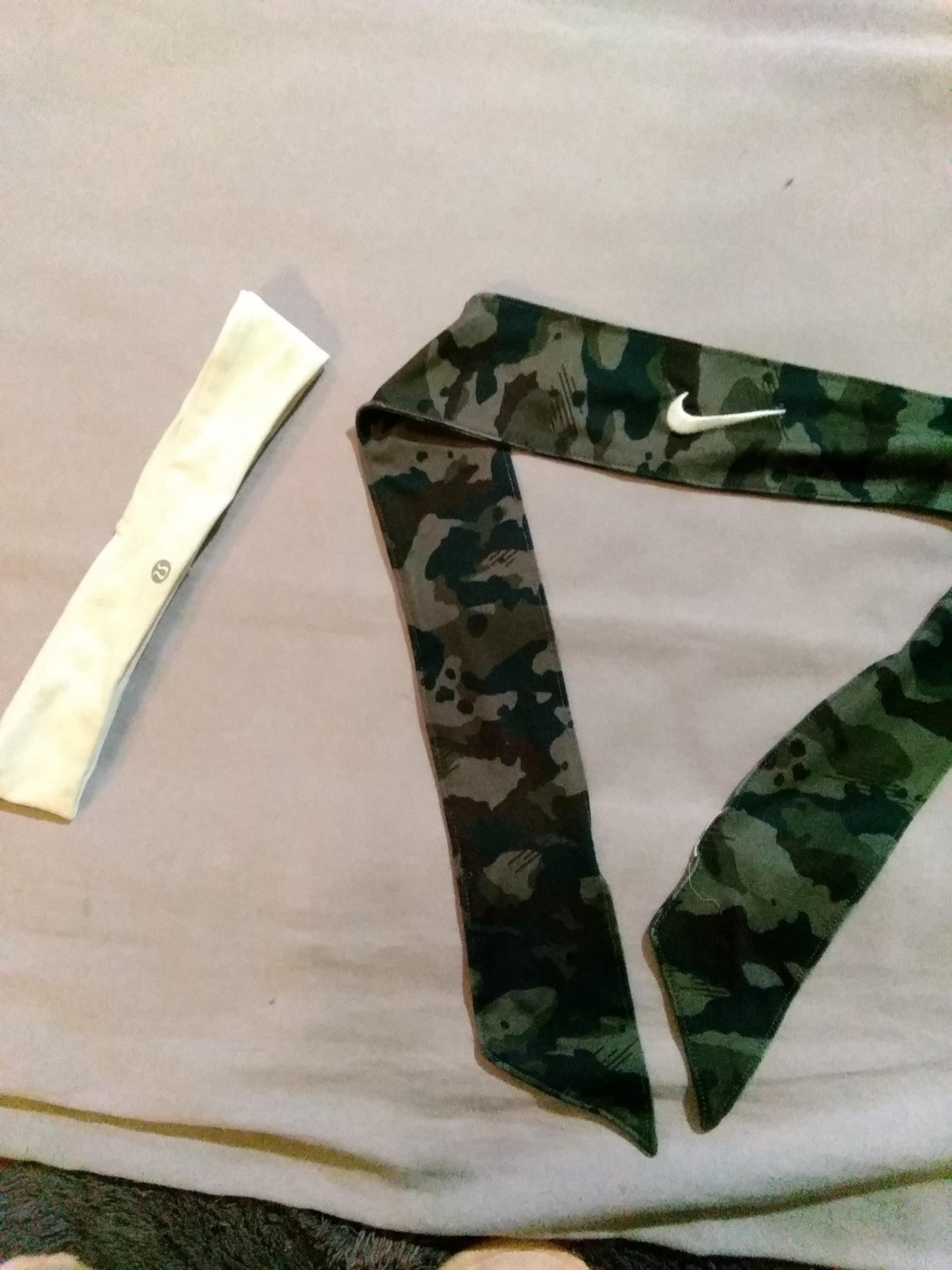 Kids Head Band & Head Tie, Under Armour & Nike, White & Cami