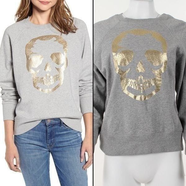 Zadig & Voltaire Gold Foiled Skull Sweatshirt