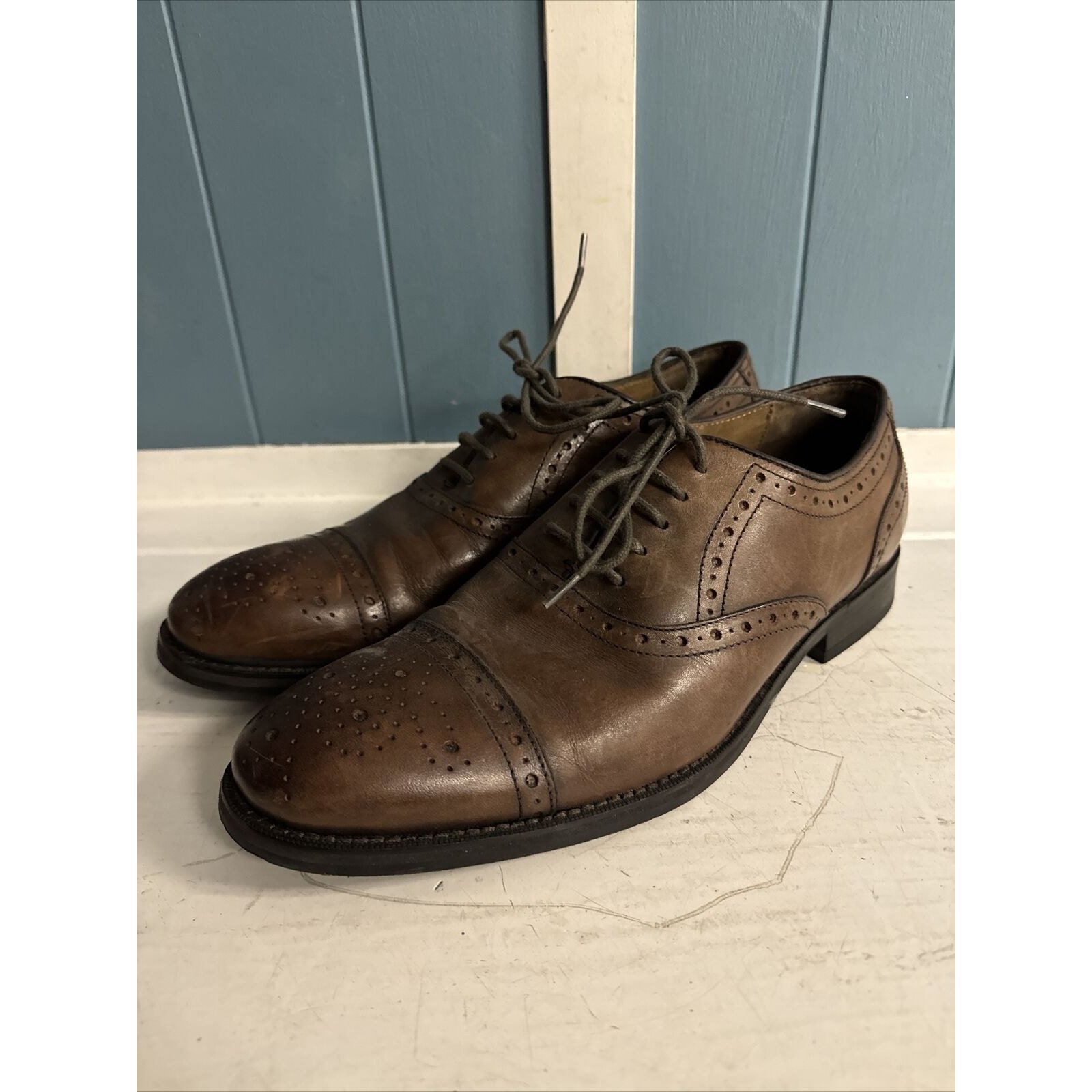Johnston & Murphy Men's Tyndall Cap Toe Oxford Style 20-0714 8M Brown Tan