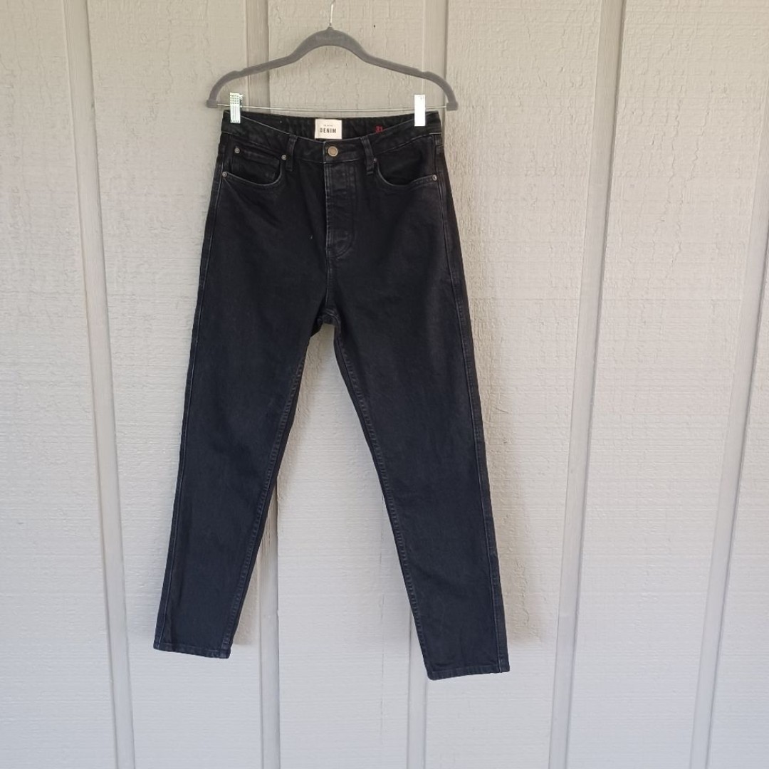 Sezane Women Brut Sexy Jeans Size 31 Button Fly Cotton Blend Denim In Black