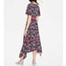 Boden Holly Hanky Hem Floral V Neck Short Sleeve A Line Midi Dress Size 4