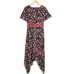 Boden Holly Hanky Hem Floral V Neck Short Sleeve A Line Midi Dress Size 4
