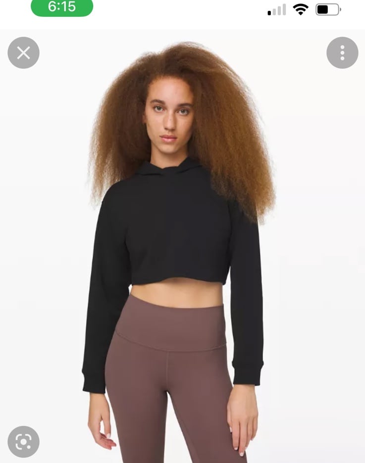 Lululemon All Yours Cropped Hoodie black size 6