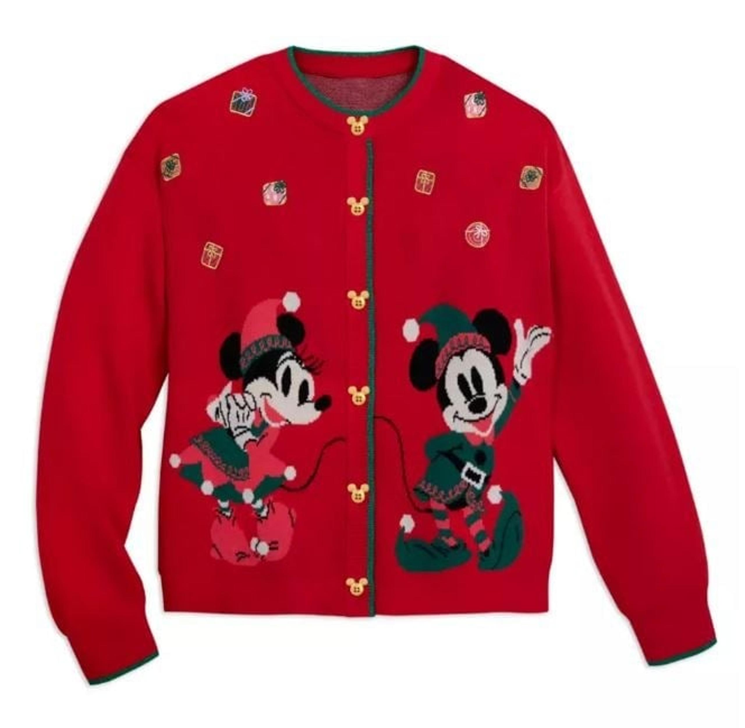 Disney Parks Mickey and Minnie Mouse Holiday Cardigan Sweater for Women NWT (L)
