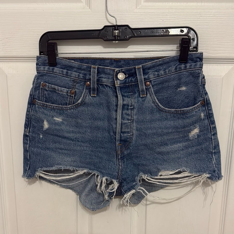 Levi Women's 501 Distressed Denim Shorts