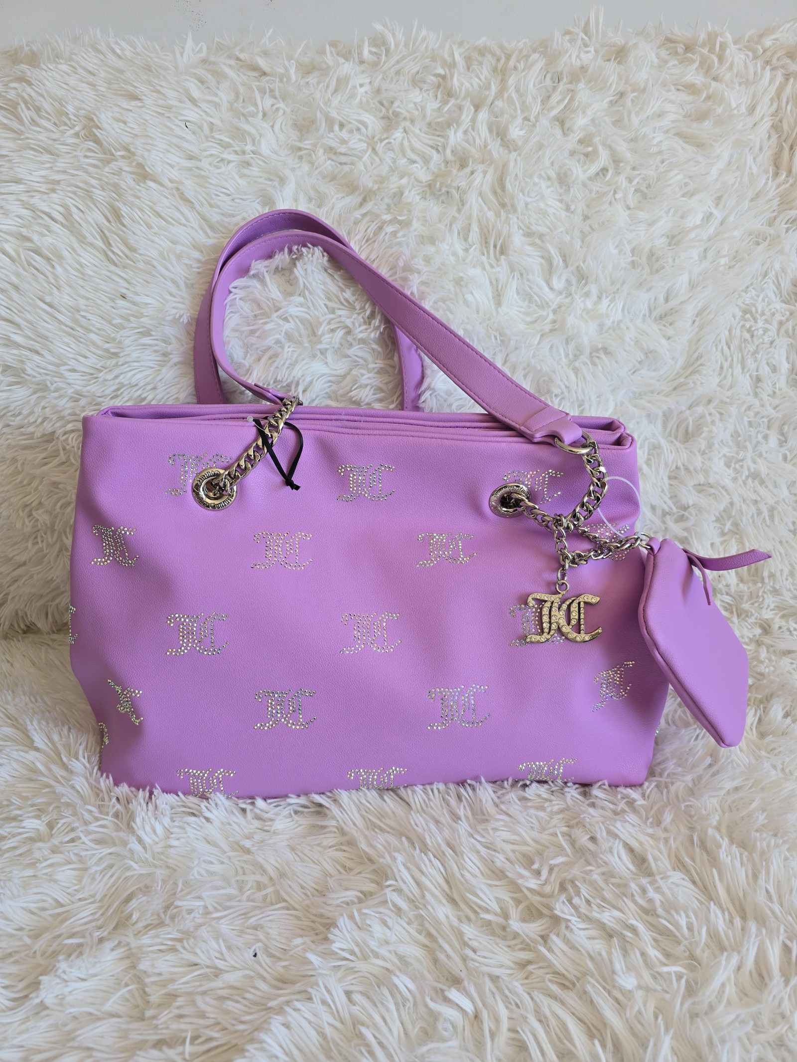 VIRAL EXCLUSIVE JUICY COURTURE TAKING THE LEAD TOTE IN VIOLET TULLE