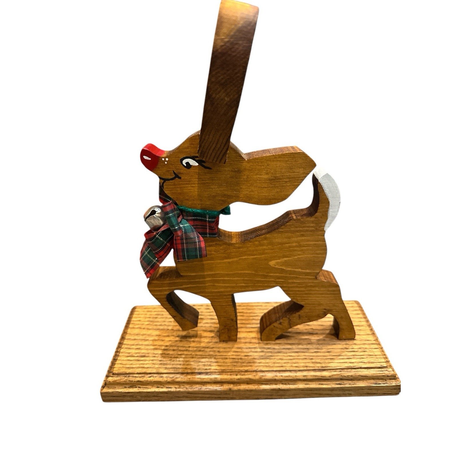 Vintage Rudolph Reindeer Shelf Sitter Christmas Decoration 11 Painted Wood