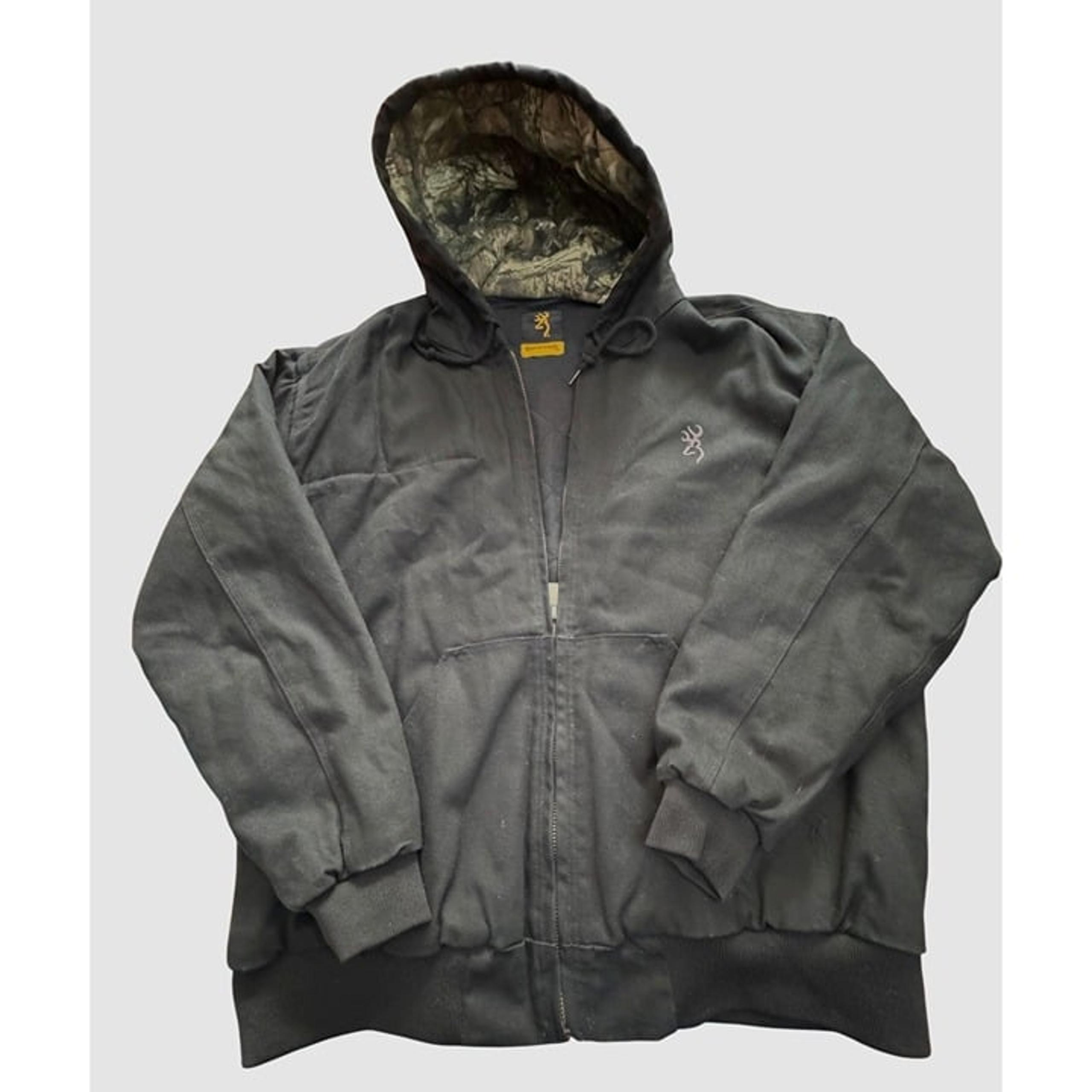 Browning Mens XL Black Hooded Hunting Shooting Jacket Concealed Impact Guards