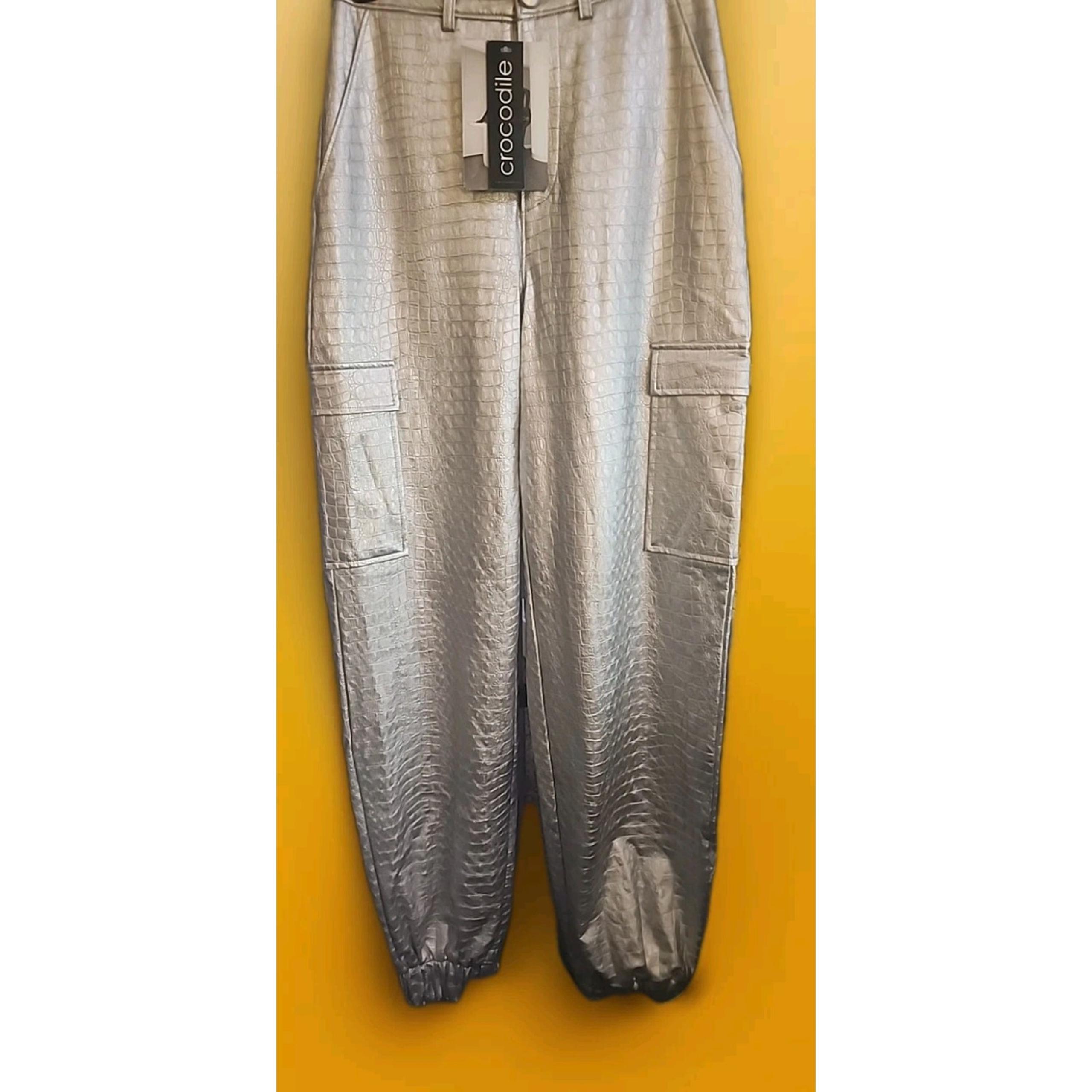 Naked Wardrobe Faux Crocodile Leather Jogger Pants XS Nwt Excellent Comfy Cr6