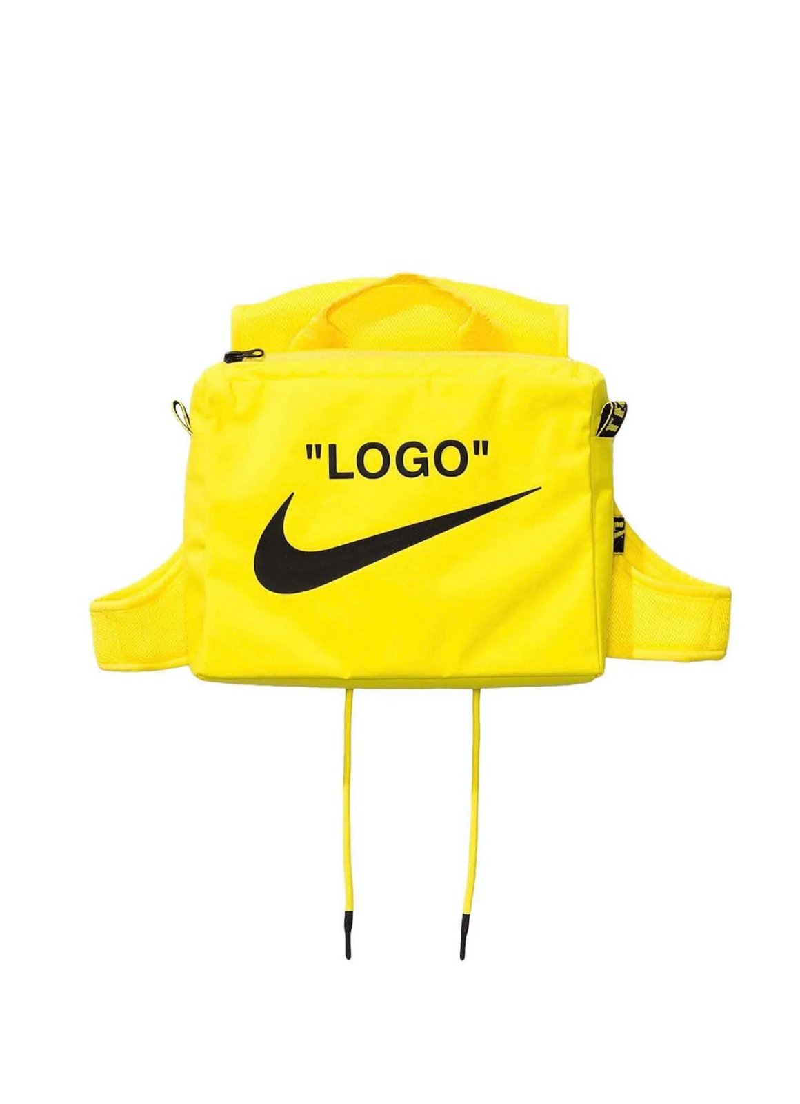 Nike x Off White Cross Bib Utility Vest With Shoulder Bag Yellow Size L