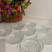 Crystal Glass Coasters Set Of 8 Saw Tooth Edge 3.75 Diameter Starburst Flower