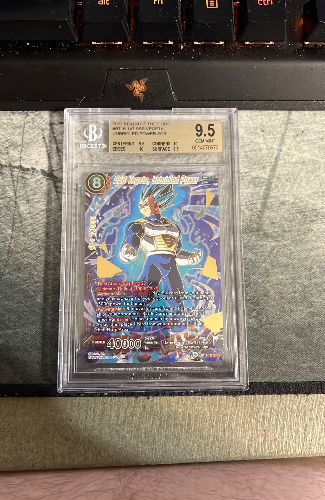 Dragon Ball Super Card Game Realm of the Gods BGS 9.5 SSB Vegeta Unbridled Power