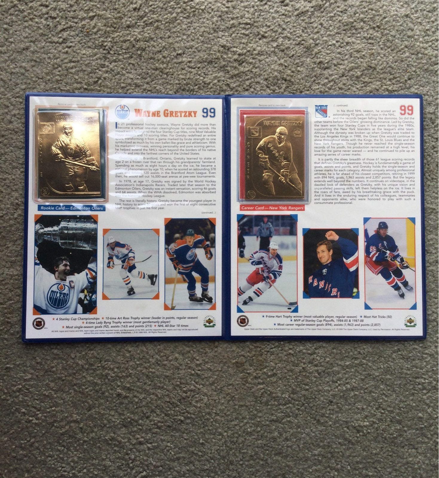 Danbury Mint Wayne Gretzky 22kt Cards