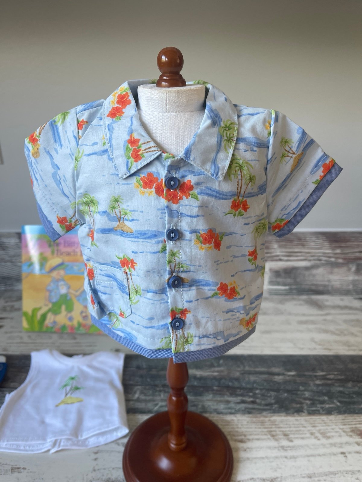 American Girl Bitty Twins Doll Boy Twin FUN IN THE SUN SHORT SET - Complete EUC